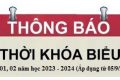 Thời khóa biểu tuần 01, 02 năm học 2023 – 2024 (Áp dụng từ ngày 05/9/2023)