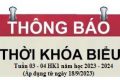 Thời khóa biểu tuần 03, 04 năm học 2023 – 2024 (Áp dụng từ ngày 18/9/2023)