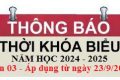 Thời khóa biểu năm học 2024 – 2025 – Tuần 03 (áp dụng từ ngày 23/9/2024)