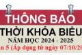 Thời khóa biểu năm học 2024 – 2025 – Tuần 05 (áp dụng từ ngày 07/10/2024)