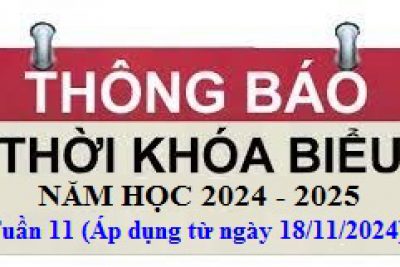 Thời khóa biểu từ tuần 11 năm học 2024 – 2025