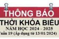 Thời khóa biểu tuần 19 – năm học 2024 – 2025