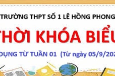 Thời khóa biểu áp dụng từ tuần 01 – năm học 2025 – 2026 (Áp dụng từ ngày 05/9/2025)