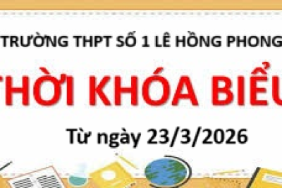 Thời khóa biểu áp dụng từ tuần 28 năm học 2025 – 2026